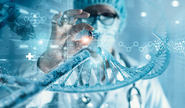 scientist analyzing DNA structure in laboratory representing genetic research advancements in biology and medicine with focus on technology and innovation 2